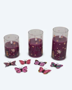 Clearance 3 LED-Glaskerzen "Frühling" Dekoration