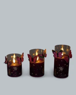 Clearance 3 LED-Glaskerzen "Frühling" Dekoration