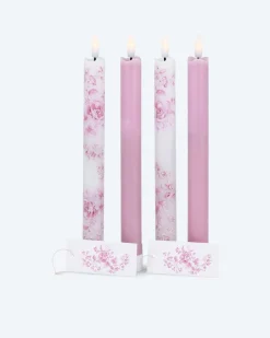 Sale 4 LED-Stabkerzen "floral" mit Geschenkbox Dekoration