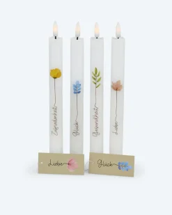Hot 4 LED-Stabkerzen mit Spruch in Geschenkbox Dekoration