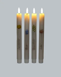 Hot 4 LED-Stabkerzen mit Spruch in Geschenkbox Dekoration