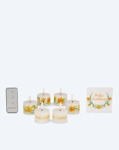 Discount 6 LED-Teelichter "Frühling" mit Geschenkbox Dekoration