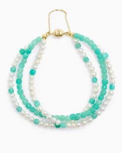 New Armband mit Amazonit & SZW-Perlen Armbänder