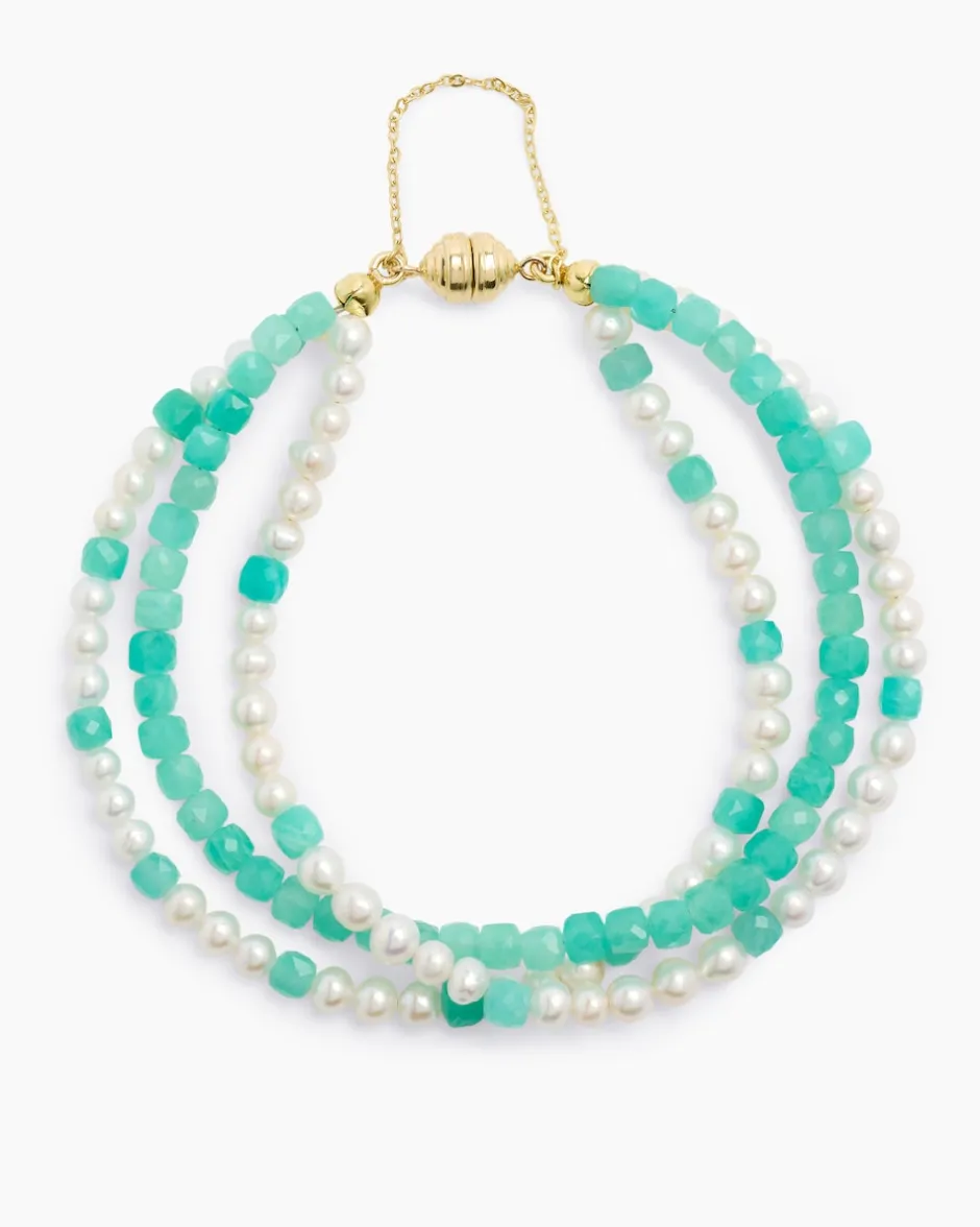 New Armband mit Amazonit & SZW-Perlen Armbänder