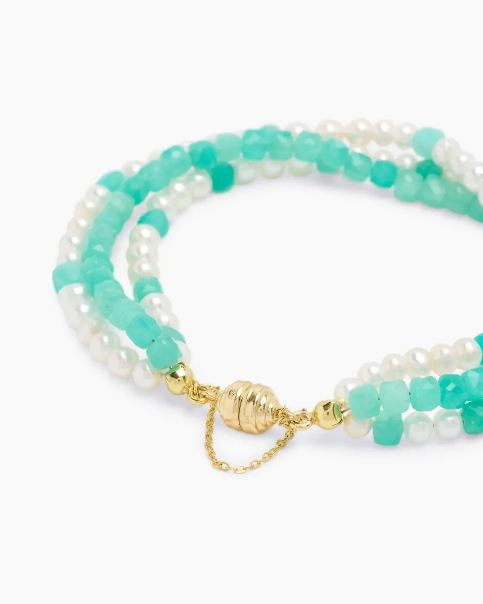 New Armband mit Amazonit & SZW-Perlen Armbänder