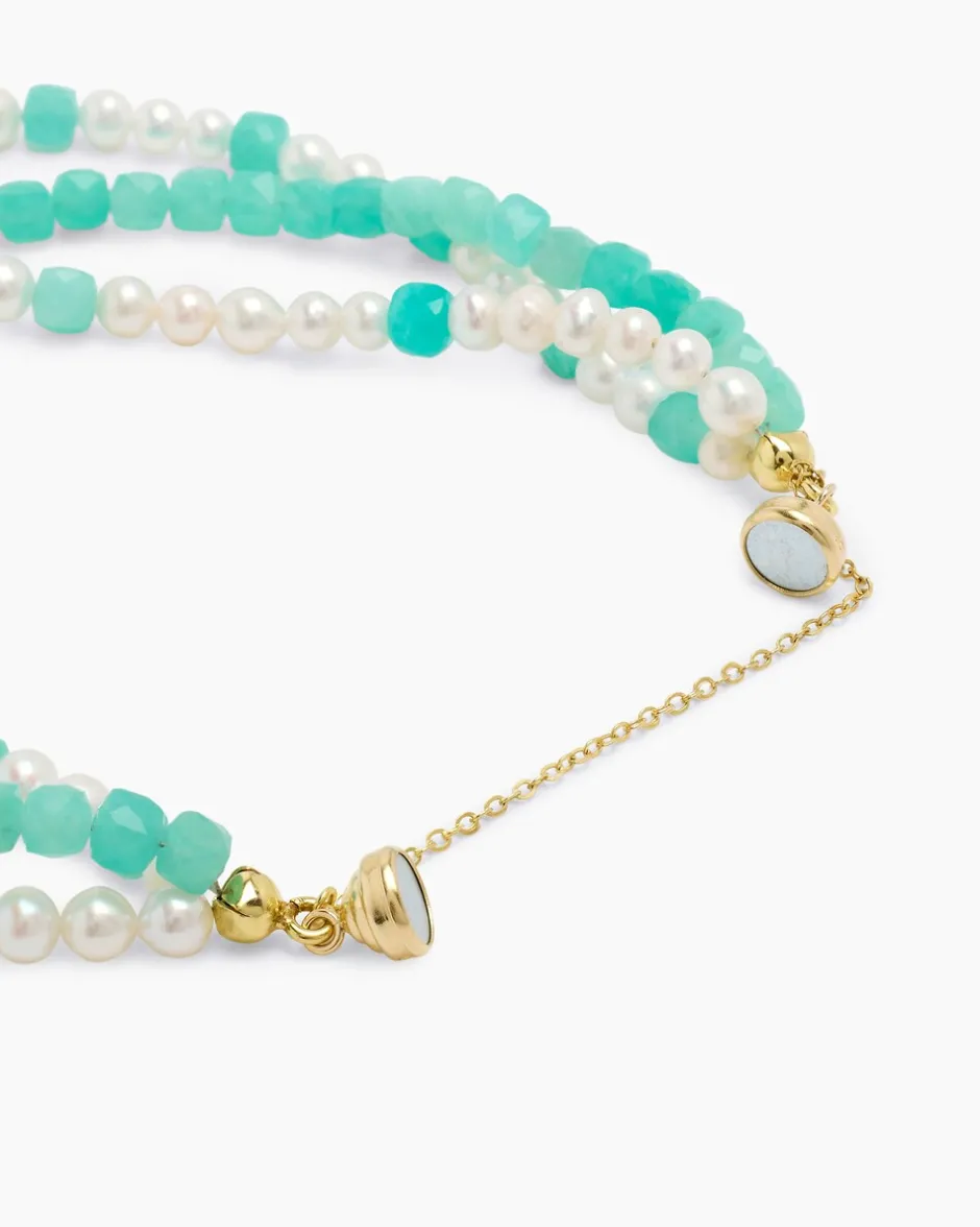 New Armband mit Amazonit & SZW-Perlen Armbänder