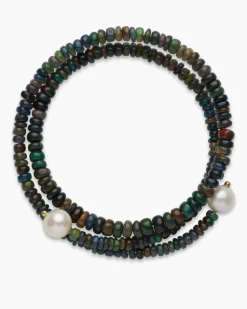 Online Armreif mit Kristallopal & SWZ-Perle 8 mm Armbänder