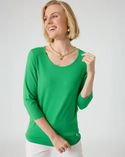 Clearance Basic-Shirt mit 3/4-Arm Shirts & Tops