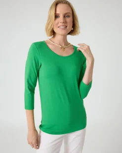 Clearance Basic-Shirt mit 3/4-Arm Shirts & Tops