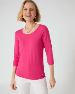 Clearance Basic-Shirt mit 3/4-Arm Shirts & Tops