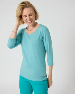 Clearance Basic-Shirt mit 3/4-Arm Shirts & Tops