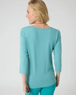 Clearance Basic-Shirt mit 3/4-Arm Shirts & Tops