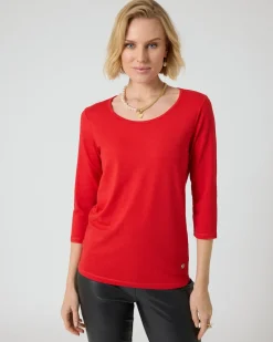 Clearance Basic-Shirt mit 3/4-Arm Shirts & Tops