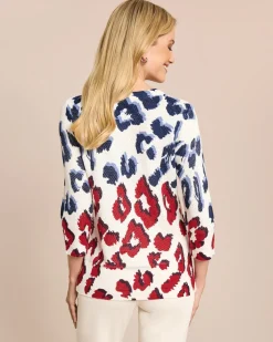 New Baumwoll-Pullover mit Animal-Druck Strickware