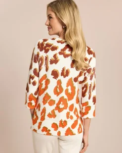 New Baumwoll-Pullover mit Animal-Druck Strickware