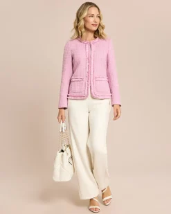 Hot Blazer Boucleoptik mit Fransen Jacken & Mäntel