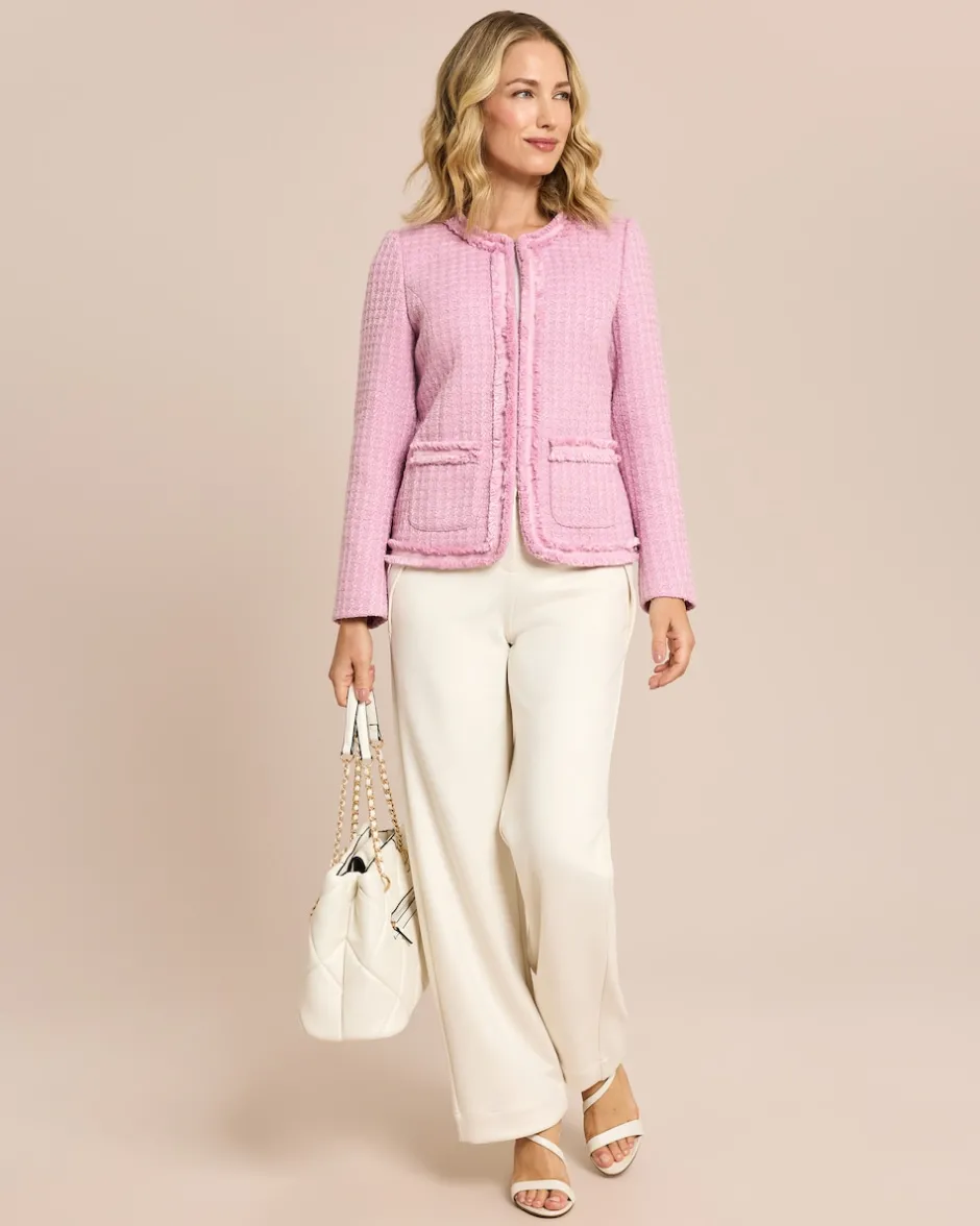 Hot Blazer Boucleoptik mit Fransen Jacken & Mäntel