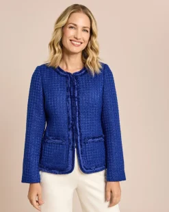 Hot Blazer Boucleoptik mit Fransen Jacken & Mäntel