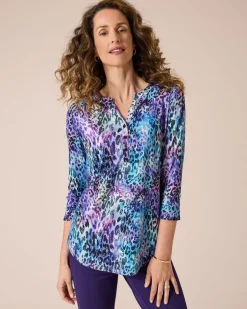Hot Blusenshirt mit mehrfarbigem Leodruck Shirts & Tops