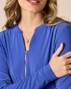 Clearance Blusenshirt uni mit Reißverschluss Shirts & Tops