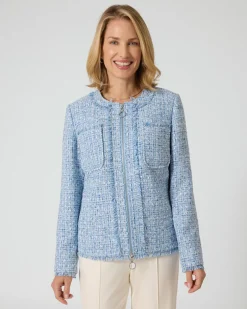 Sale Bouclé-Blazer mit Fransenkanten Jacken & Mäntel