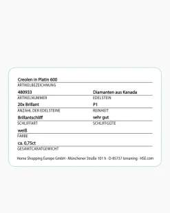 Online Brillant-Creolen 0,75 ct Ohrringe