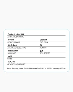 Sale Brillant-Creolen 0,50 ct Ohrringe