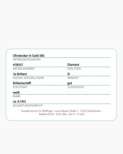 New Brillant-Ohrstecker in Herzform 0,10 ct Ohrringe