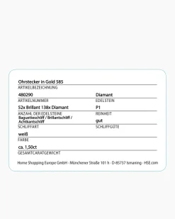 Outlet Brillant-Ohrstecker mit Diamanten 1,50 ct Ohrringe