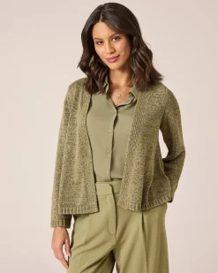 Discount Cardigan aus Bändchengarn Strickware