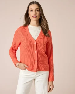 Hot Cardigan mit Ajour-Details Strickware