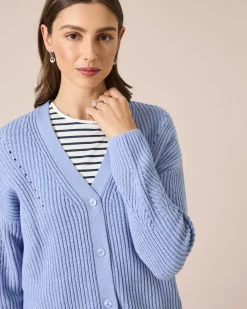 Hot Cardigan mit Ajour-Details Strickware