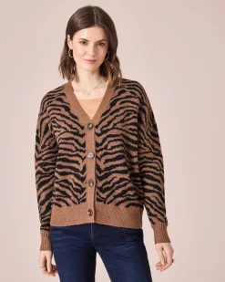 New Cardigan mit Animalprint Strickware