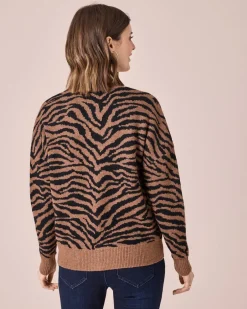 New Cardigan mit Animalprint Strickware