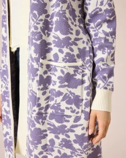 Cardigan mit Blumen-Jaquard Strickware
