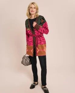 Online Cardigan mit buntem Mustermix Strickware