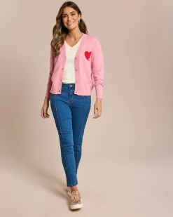 Outlet Cardigan mit Herz-Notiz Strickware