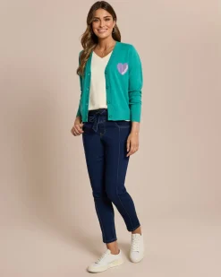 Outlet Cardigan mit Herz-Notiz Strickware