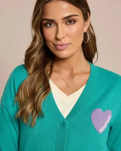 Outlet Cardigan mit Herz-Notiz Strickware