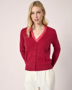 Cardigan mit Lochstrickmuster Strickware