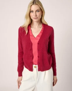 Cardigan mit Lochstrickmuster Strickware