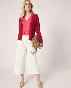 Cardigan mit Lochstrickmuster Strickware