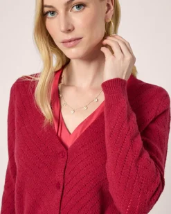 Cardigan mit Lochstrickmuster Strickware