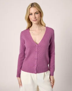 Cardigan mit Lochstrickmuster Strickware