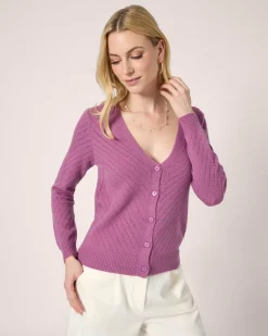 Cardigan mit Lochstrickmuster Strickware