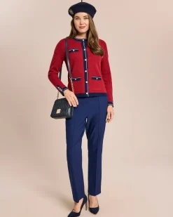 Online Cardigan mit Strickmuster und Kontrast Strickware