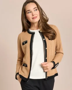 Online Cardigan mit Strickmuster und Kontrast Strickware