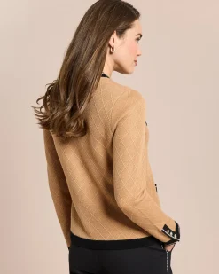 Online Cardigan mit Strickmuster und Kontrast Strickware