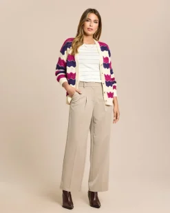 Hot Cardigan mit welligen Streifen Strickware