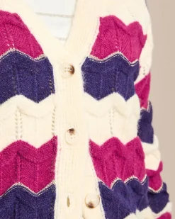 Hot Cardigan mit welligen Streifen Strickware